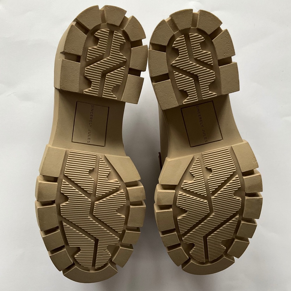 NWOT‎ Sincerely Jules Shoes Beige Chunky Platform Penny Loafers Block Heel 7.5 - Picture 11 of 14